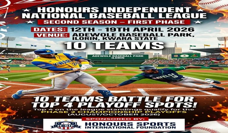 Season 2 of Honours independent national baseball league